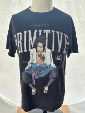 Primitive Skateboarding Naruto Shippuden Men's Black Shirt Medium Cotton